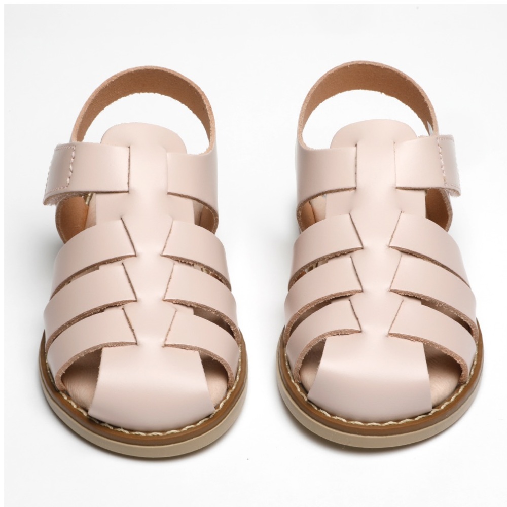 Papouelli London pale pink Momo fisherman sandal, sz 8 little kid - Picture 4 of 10